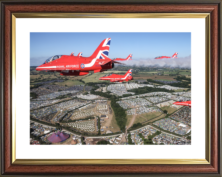 RAF Red Arrows Over Glastonbury Festival June 2023