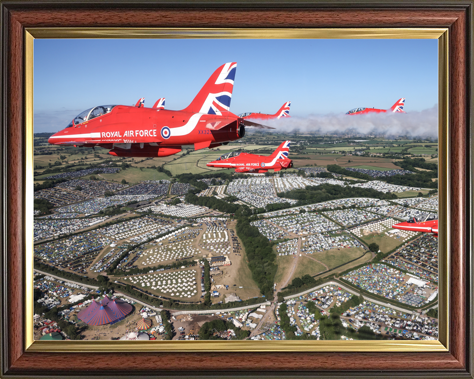 RAF Red Arrows Over Glastonbury Festival June 2023