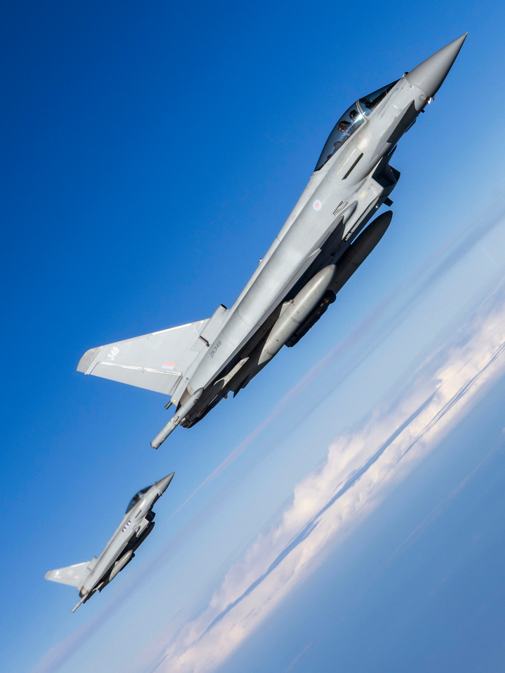 RAF Typhoon Jets In Flight Over Nevada 2026 Royal Air Force Aircraft Photo Print Wall Art Aviation Decor UK Posters, Prints, & Visual Artwork Hampshire Prints 6 x 4 No Frame No