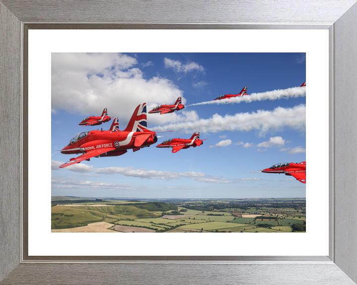 RAF Red Arrows Glastonbury Flypast Formation June 2023