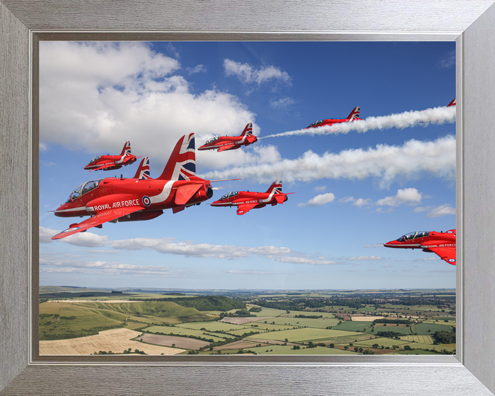 RAF Red Arrows Glastonbury Flypast Formation June 2023