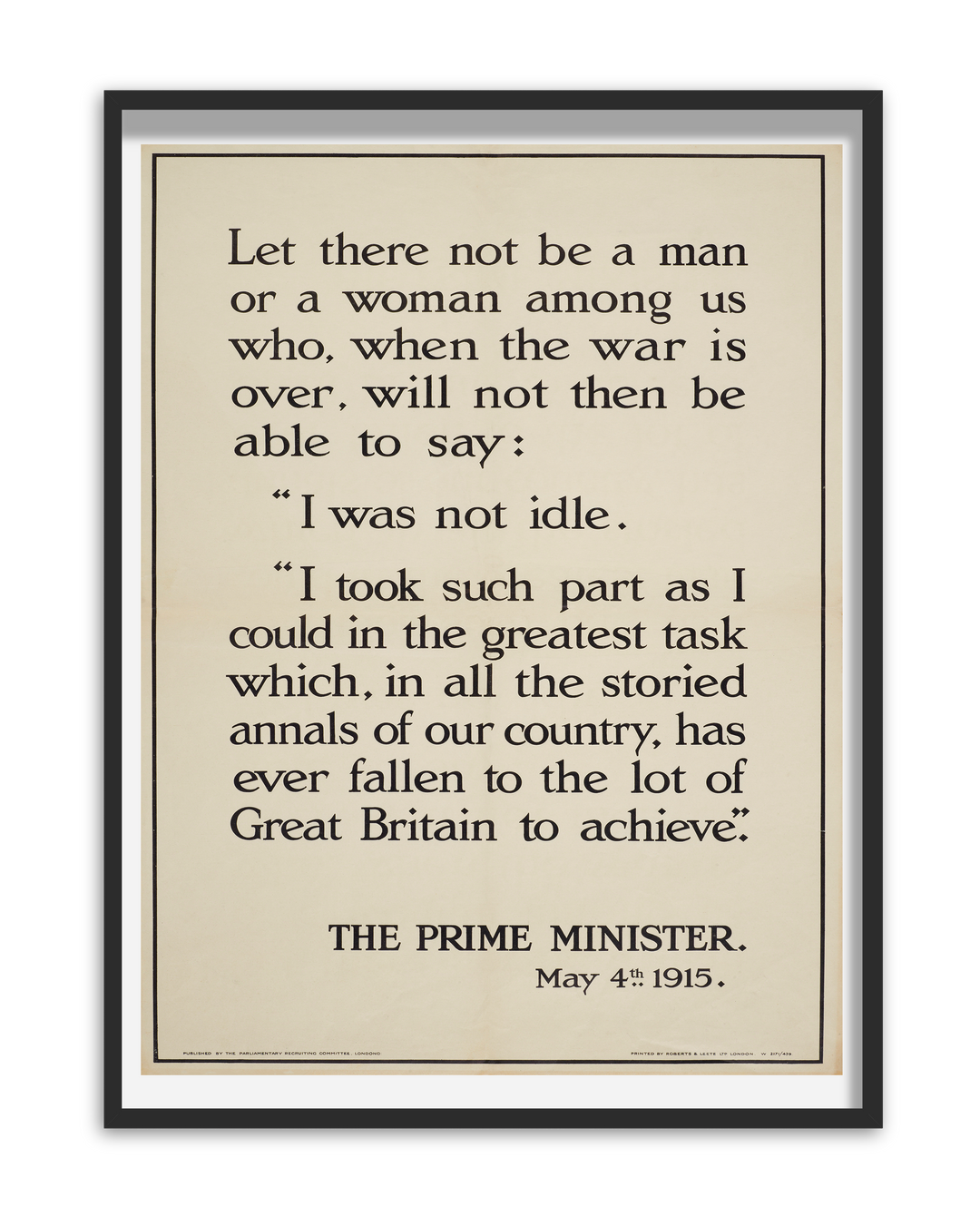 Let there not be a man or woman among us | World War One Recruitment Poster Posters, Prints, & Visual Artwork Hampshire Prints