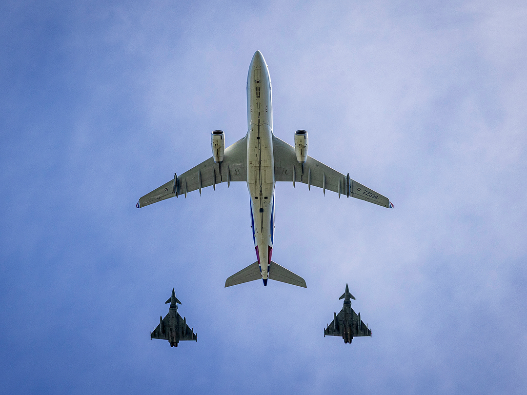 RAF Voyager and Two Typhoon Jets Flyover 2026 Photo Print - Posters, Prints, & Visual Artwork - by Hampshire Prints (image 1 of 9)