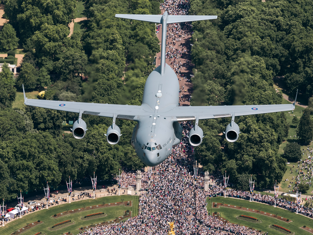 RAF C-17 Globemaster III Over Buckingham Palace 2026 Photo Print - Posters, Prints, & Visual Artwork - by Hampshire Prints (image 1 of 9)