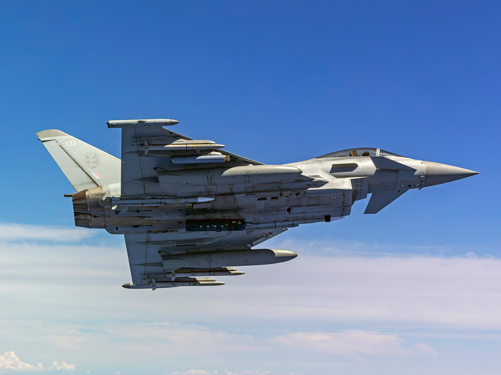 RAF Typhoon Jet Banking in Flight 2026 Photo Print - Posters, Prints, & Visual Artwork - by Hampshire Prints (image 1 of 9)