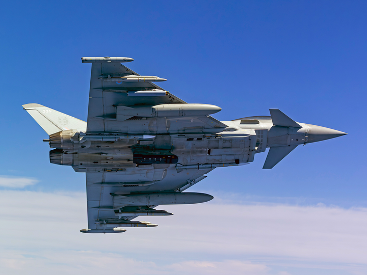 RAF Typhoon Jet Turning Away in Flight 2026 Photo Print - Posters, Prints, & Visual Artwork - by Hampshire Prints (image 1 of 9)