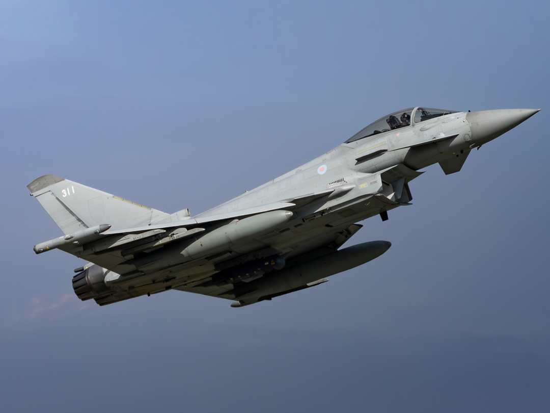 RAF Typhoon FGR4 Jet in flight April 2026 Photo Print - Posters, Prints, & Visual Artwork - by Hampshire Prints (image 1 of 9)