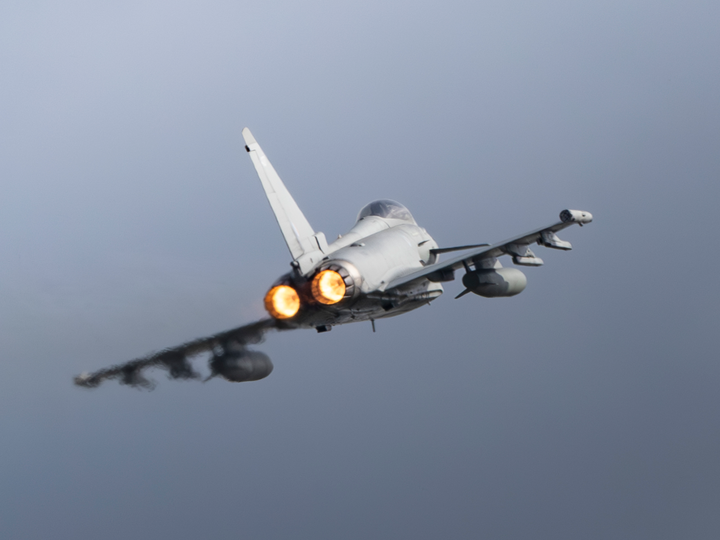 RAF Typhoon FGR4 Jet in flight Rear View 2026 Photo Print - Posters, Prints, & Visual Artwork - by Hampshire Prints (image 1 of 9)