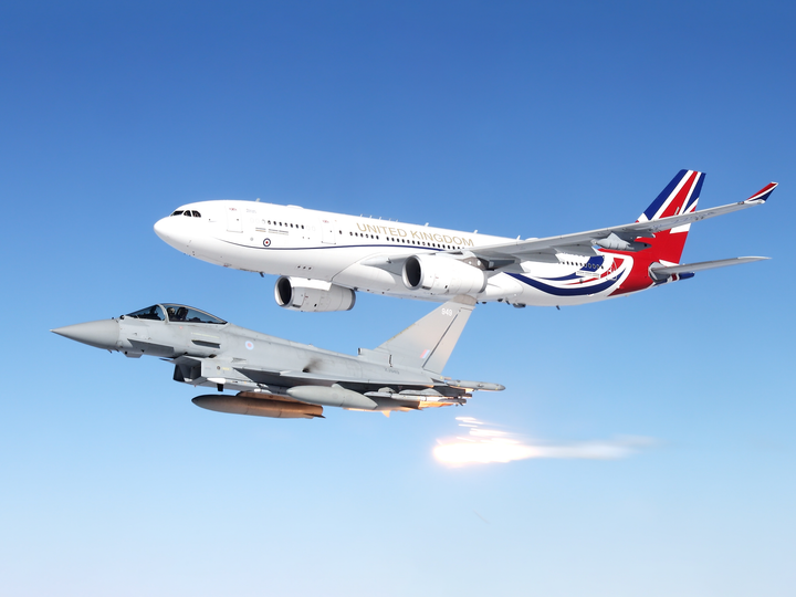 RAF Typhoon FGR4 With RAF Voyager A330