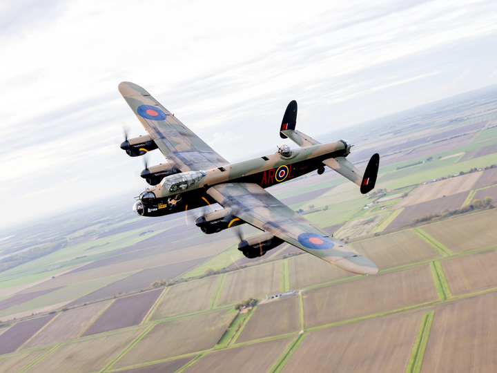RAF Lancaster Bomber in Flight October 2025