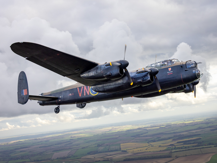 RAF Lancaster Bomber in Flight Oct 2025