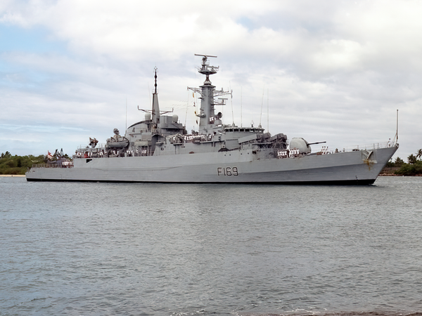 HMS Amazon F169 Type 21 Frigate June 1986 Entering Pearl Harbour