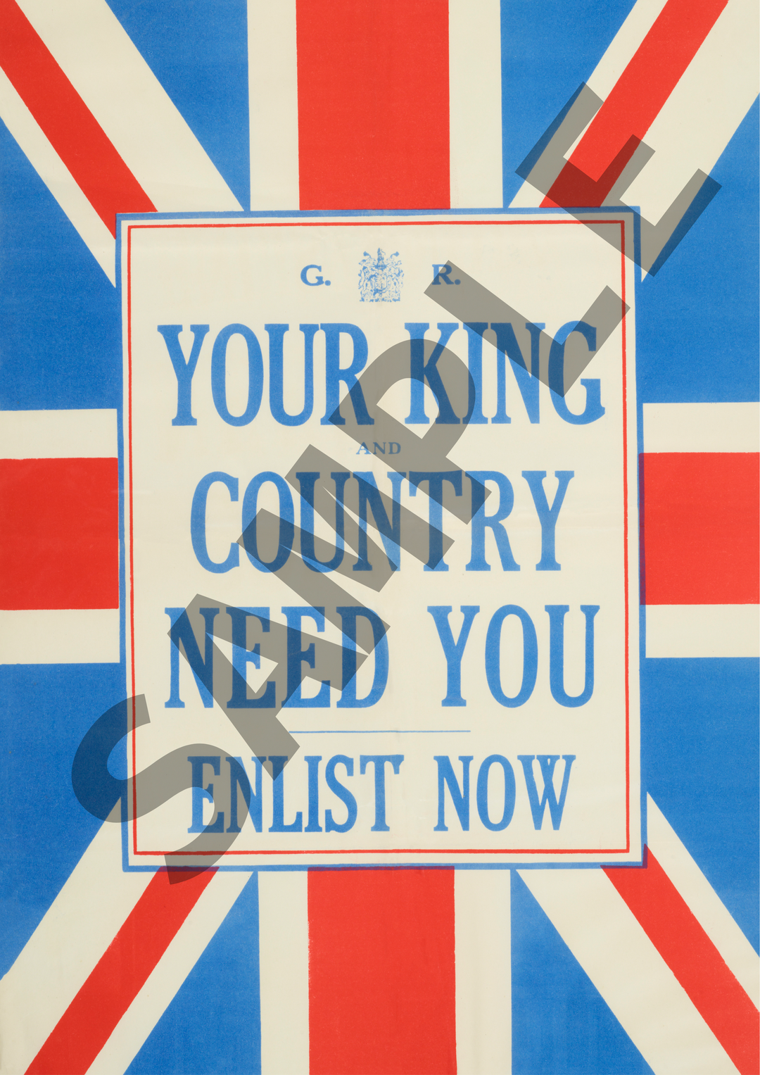 Your King and Country Need You Enlist Now | World War One Recruitment Poster Posters, Prints, & Visual Artwork Hampshire Prints A4