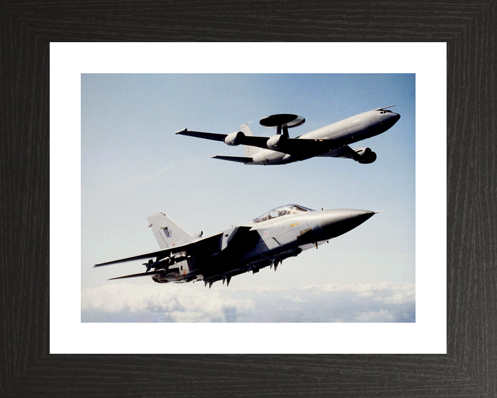 RAF E-3D Sentry AEW1 with its Tornado F3 Escort