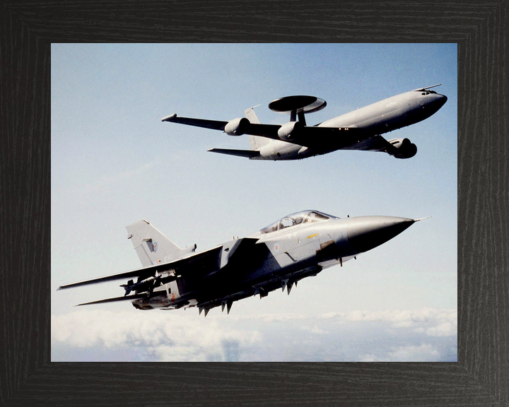RAF E-3D Sentry AEW1 with its Tornado F3 Escort