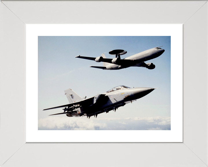 RAF E-3D Sentry AEW1 with its Tornado F3 Escort