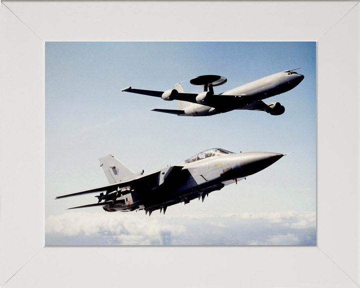 RAF E-3D Sentry AEW1 with its Tornado F3 Escort