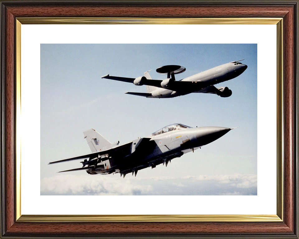 RAF E-3D Sentry AEW1 with its Tornado F3 Escort