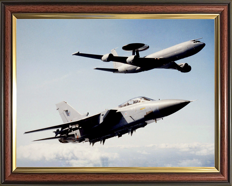 RAF E-3D Sentry AEW1 with its Tornado F3 Escort