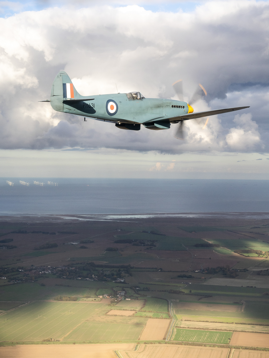 RAF Spitfire Aircraft (BBMF) in Flight 2025