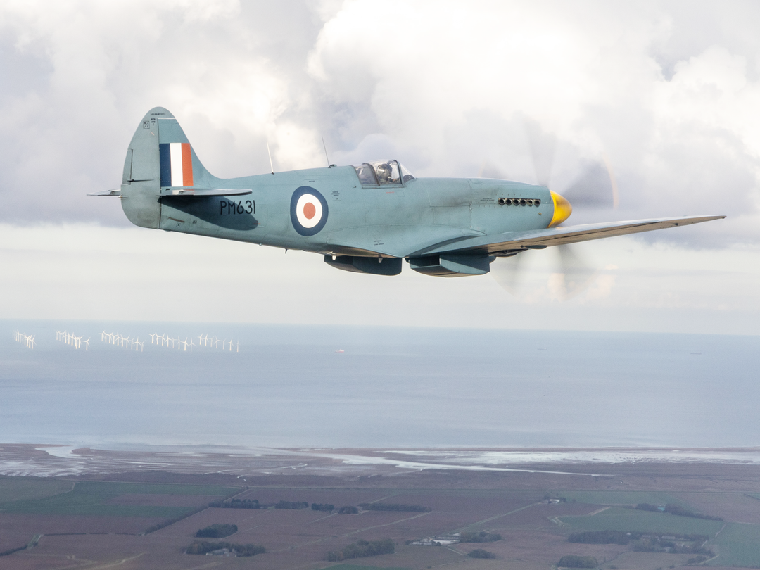 RAF Spitfire Aircraft (BBMF) in Flight Oct 2025