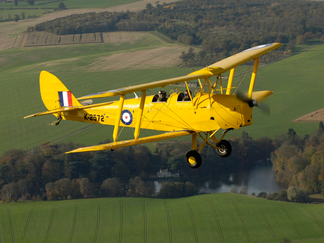 RAF Tiger Moth Aircraft in Flight 2005
