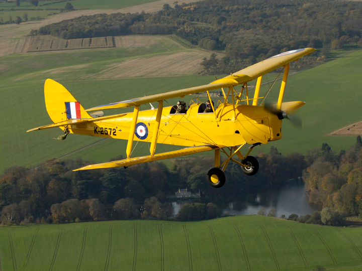 RAF Tiger Moth Aircraft in Flight 2005