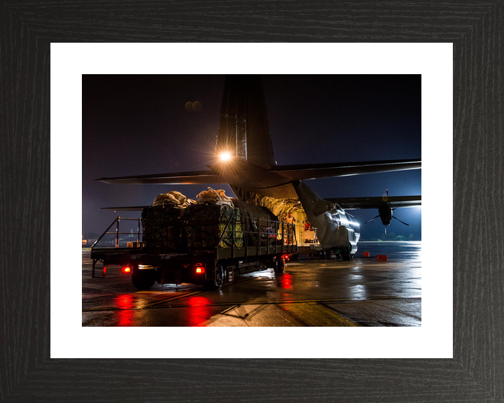 RAF C-130J Hercules Loading Iraq Aid Brize Norton August 2014