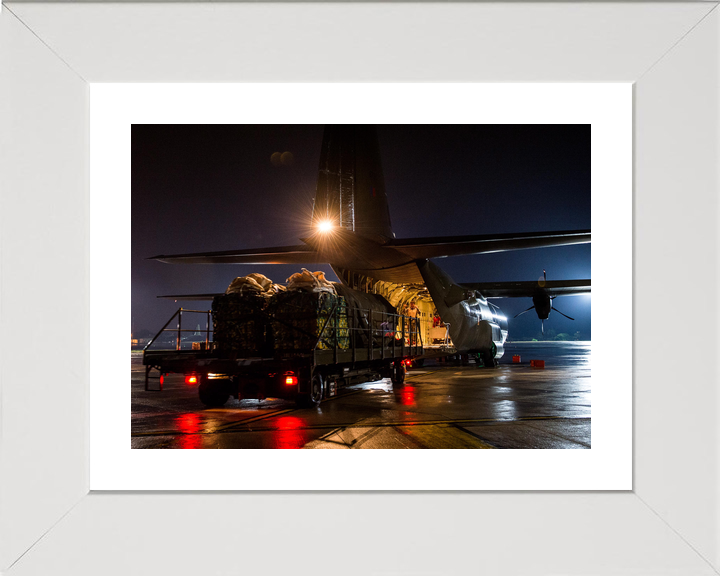 RAF C-130J Hercules Loading Iraq Aid Brize Norton August 2014