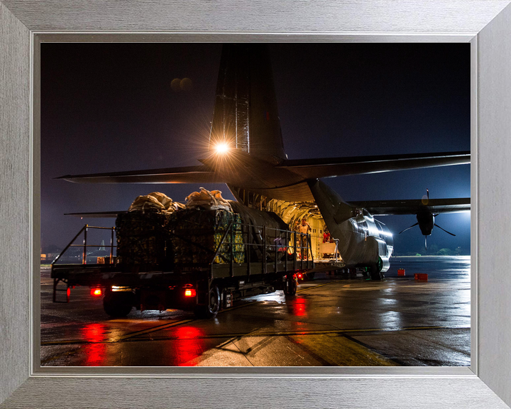 RAF C-130J Hercules Loading Iraq Aid Brize Norton August 2014