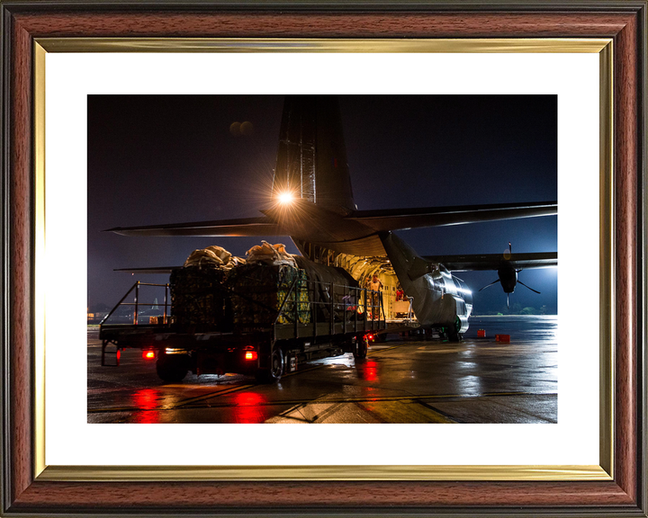 RAF C-130J Hercules Loading Iraq Aid Brize Norton August 2014