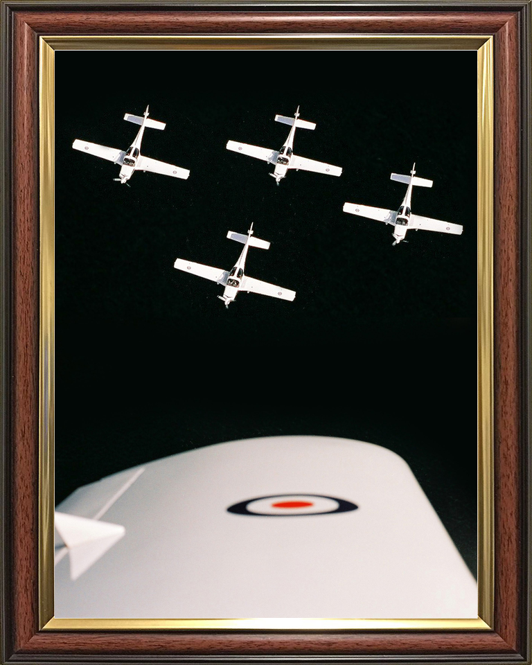 RAF Grob Tutor Four Ship Formation Over Kinloss 2005