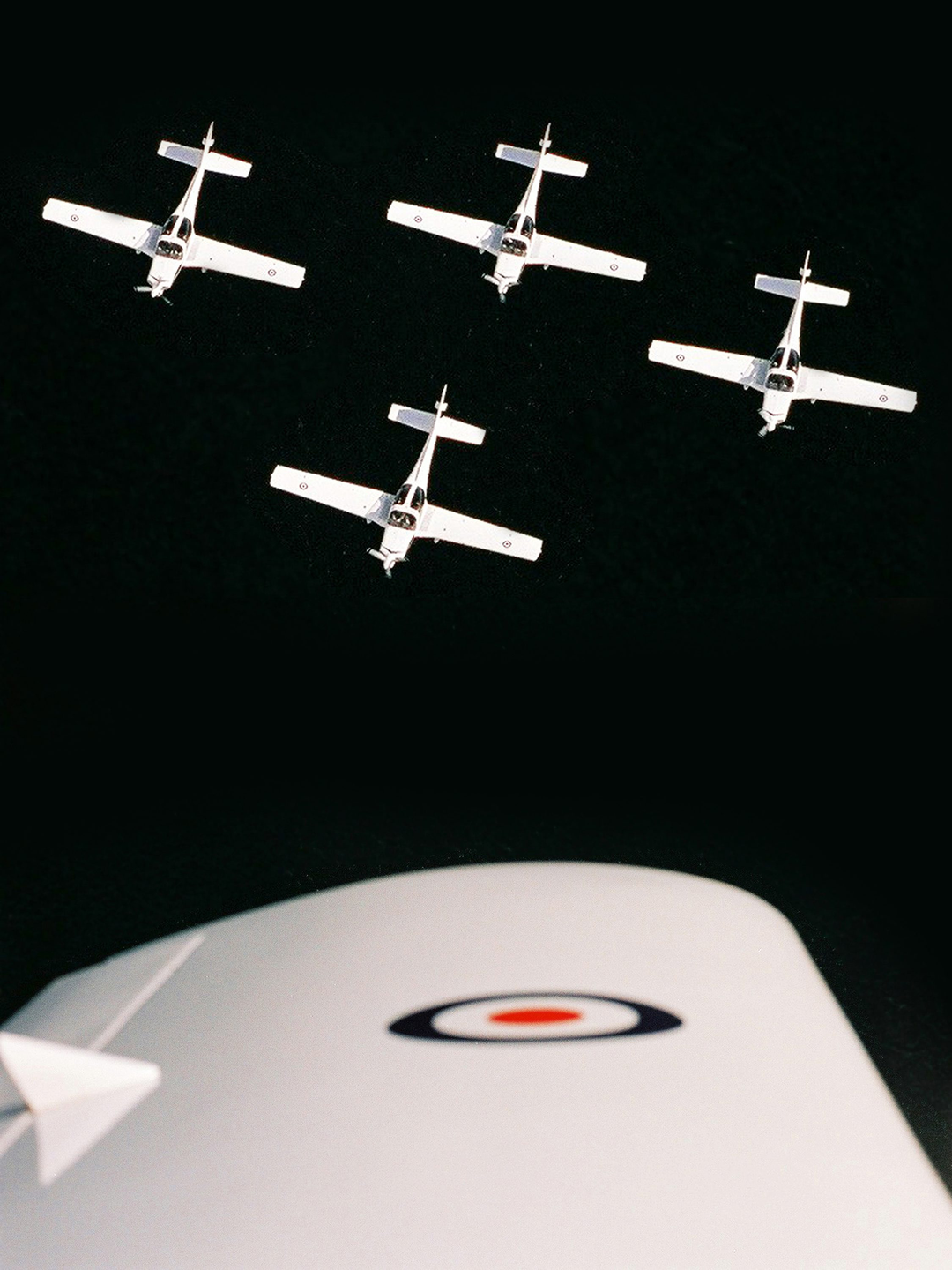 RAF Grob Tutor Four Ship Formation Over Kinloss 2005