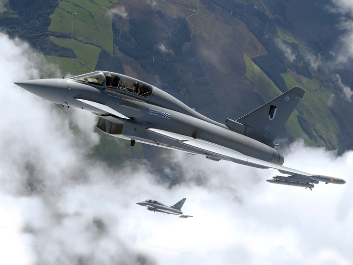 RAF 17 Squadron Typhoon Pair Above Cloud September 2004
