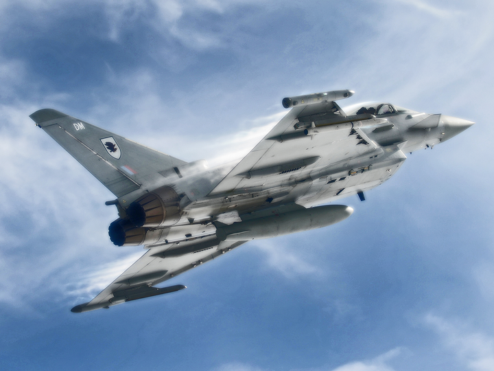 RAF 11 Squadron Typhoon Climbing With Vapour c2010