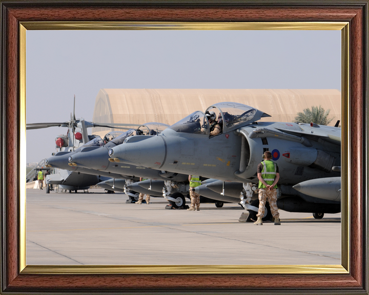 RAF Harrier GR9 Jets Line Up for Afghanistan Sortie 2008