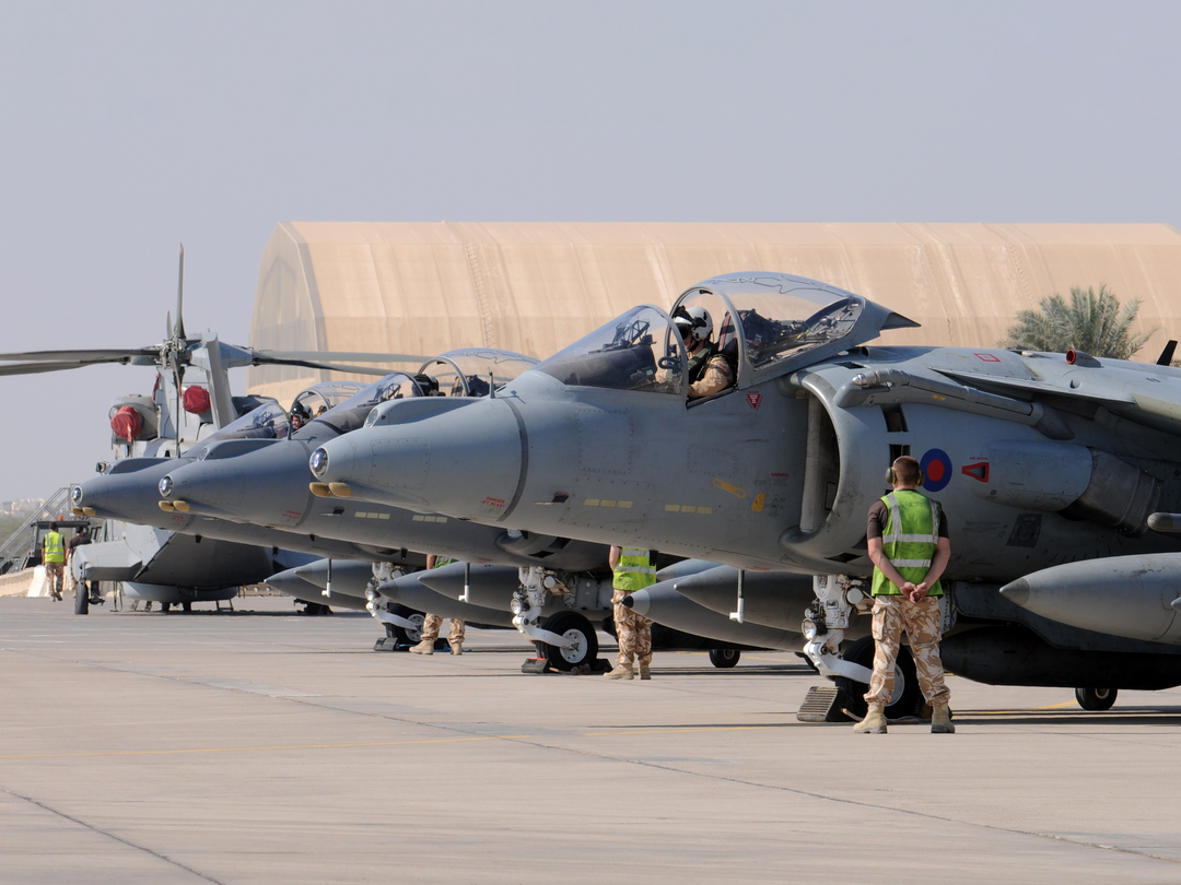 RAF Harrier GR9 Jets Line Up for Afghanistan Sortie 2008