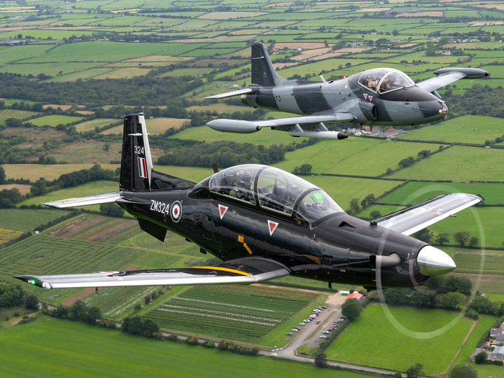 RAF 72 Squadron Texan T1 ZM324 and Strikemaster August 2023