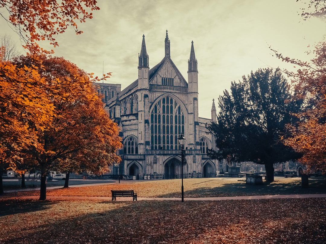 Winchester Cathedral Hampshire Autumn colours Photo Print - Canvas - Framed Photo Print - Hampshire Prints