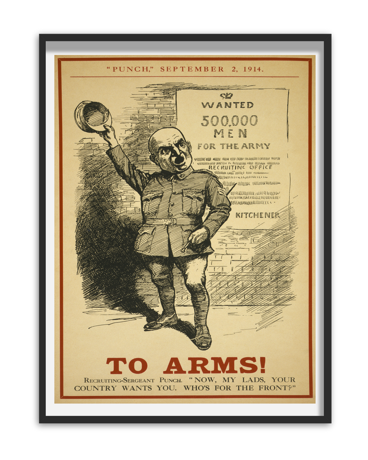 To Arms Now my lads your country wants you Who's for the front? | World War One Recruitment Poster Posters, Prints, & Visual Artwork Hampshire Prints
