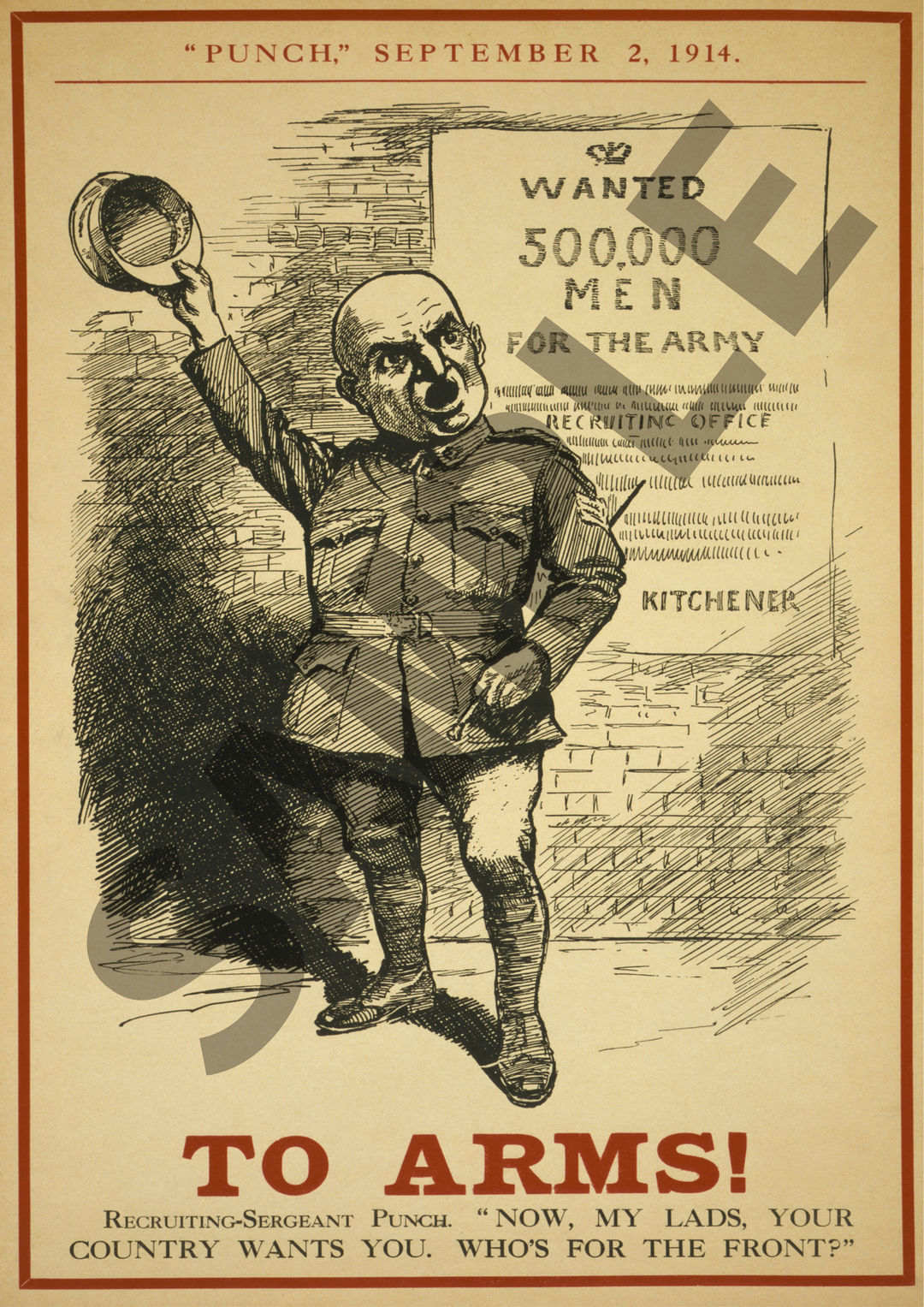 To Arms Now my lads your country wants you Who's for the front? | World War One Recruitment Poster Posters, Prints, & Visual Artwork Hampshire Prints