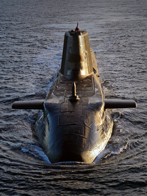 HMS Ambush S120 Astute Class Submarine December 2012 Head-On