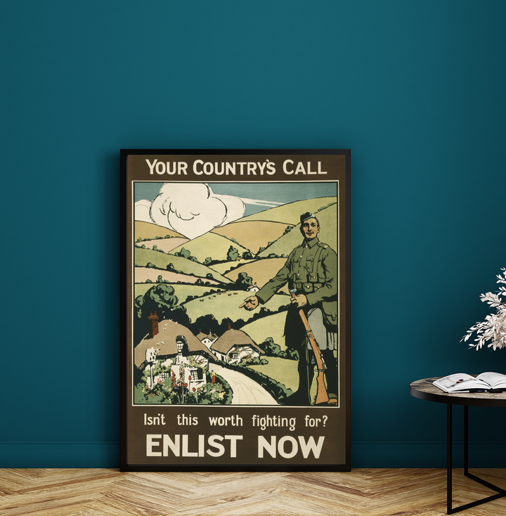 Your Country's Call Isn't This Worth Fighting For? Enlist Now | World War One Recruitment Poster Posters, Prints, & Visual Artwork Hampshire Prints