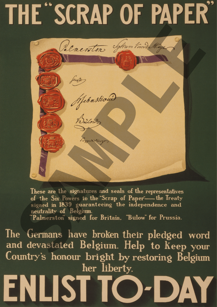 The Scrap of Paper Enlist To-day | World War One Recruitment Poster Posters, Prints, & Visual Artwork Hampshire Prints