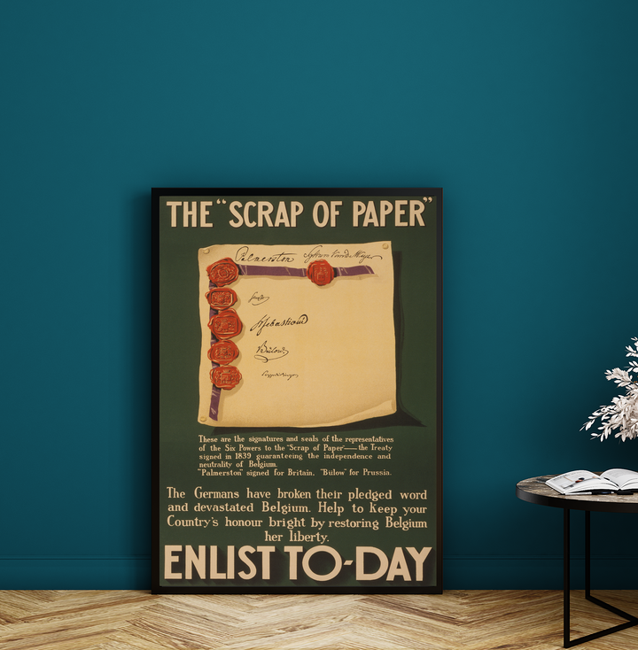 The Scrap of Paper Enlist To-day | World War One Recruitment Poster Posters, Prints, & Visual Artwork Hampshire Prints