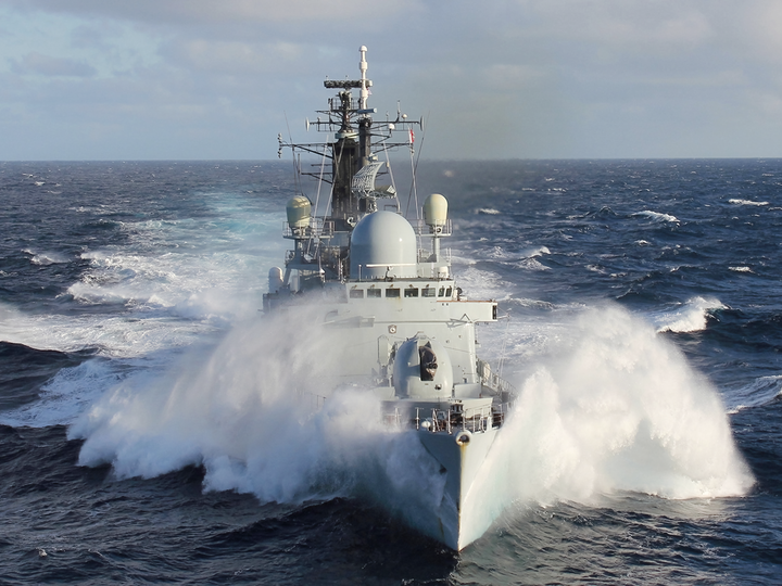 HMS Liverpool D92 Type 42 Destroyer 2012 In Rough Sea Photo Print - Posters, Prints, & Visual Artwork - by Hampshire Prints (image 1 of 9)
