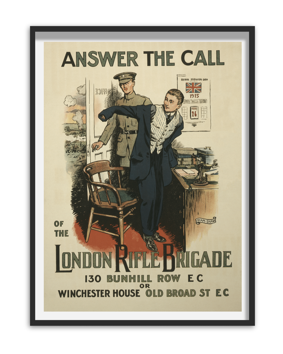 Answer the Call of the London Rifle Brigade | World War One Recruitment Poster Posters, Prints, & Visual Artwork Hampshire Prints