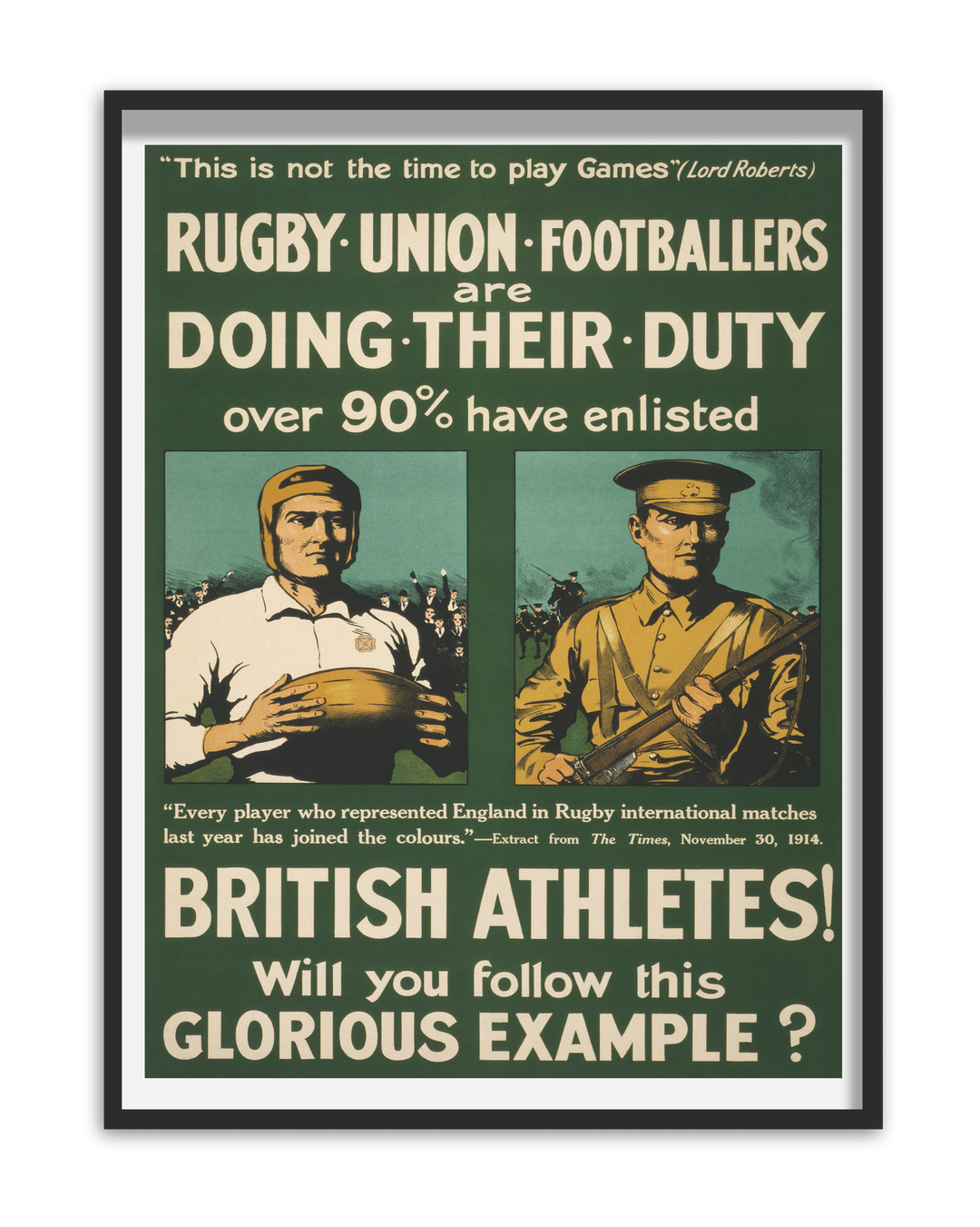 This is not the time to play games | World War One Recruitment Poster Posters, Prints, & Visual Artwork Hampshire Prints