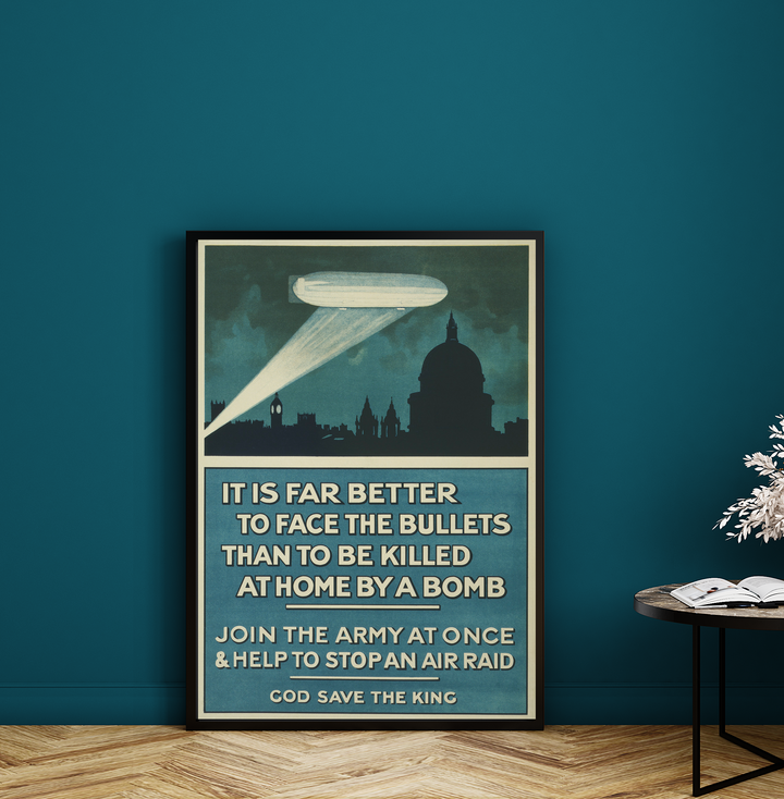 It is far better to face the bullets | World War One Recruitment Poster Posters, Prints, & Visual Artwork Hampshire Prints A3