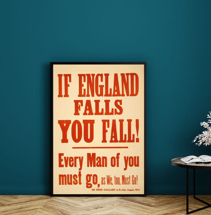 If England falls you fall | World War One Recruitment Poster Posters, Prints, & Visual Artwork Hampshire Prints A3